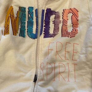 Mudd Girls -Cream and multi-colored Free Spirit  Zip up Hoody.